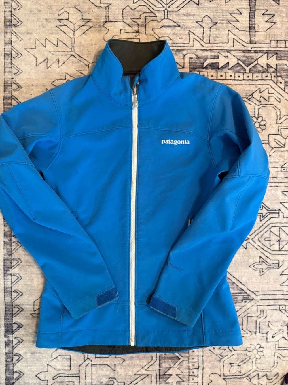 Patagonia Adze soft shell women’s XS blue full zip jacket